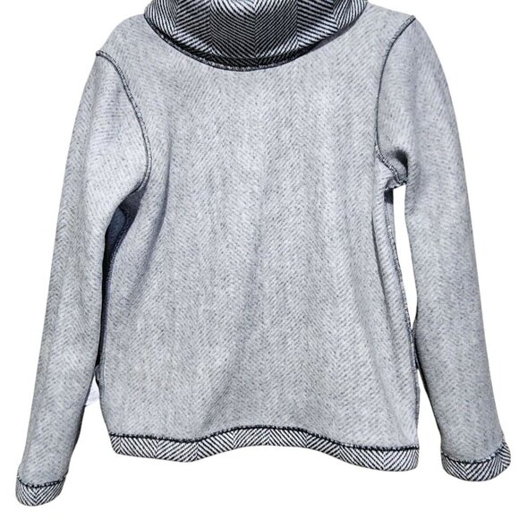 J Crew Womens Warm Pullover Turtleneck Sweater Herringbone‎ Black White Medium - Picture 5 of 12